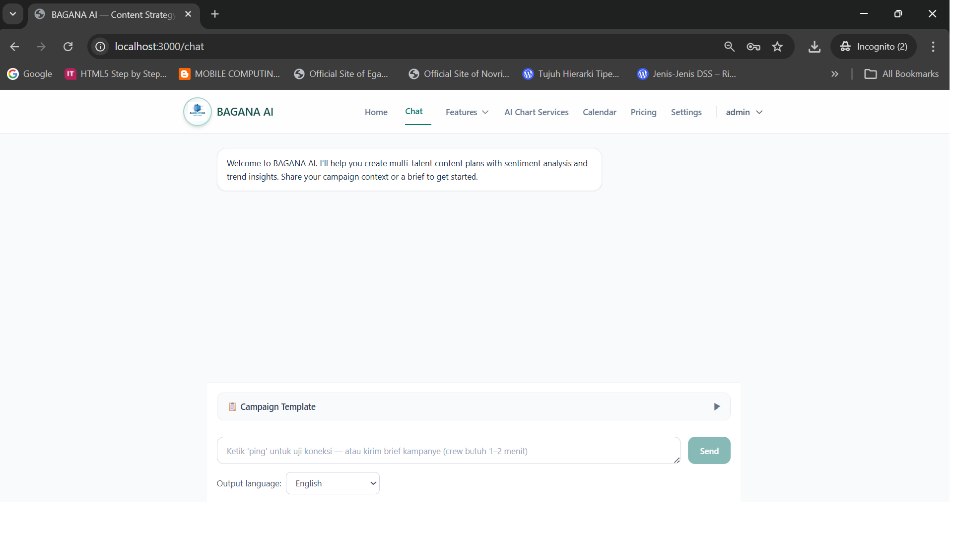 Chat interface showing assistant-ui integration with CrewAI agents